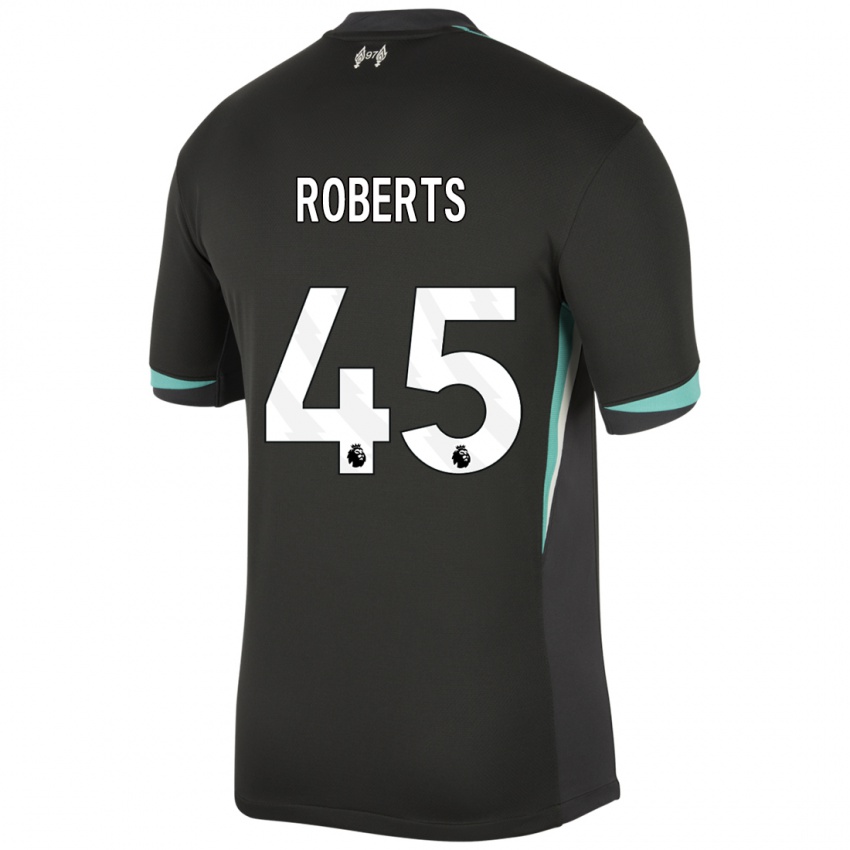 Kinderen Iwan Roberts #45 Zwart Antraciet Wit Uitshirt Uittenue 2024/25 T-Shirt