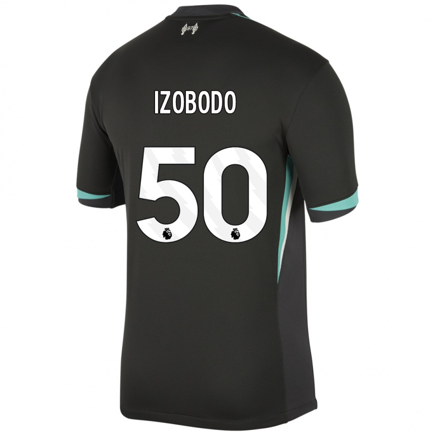 Kinderen Elijah Izobodo John #50 Zwart Antraciet Wit Uitshirt Uittenue 2024/25 T-Shirt