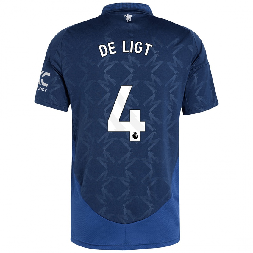 Kinderen Matthijs De Ligt #4 Indigo Uitshirt Uittenue 2024/25 T-Shirt