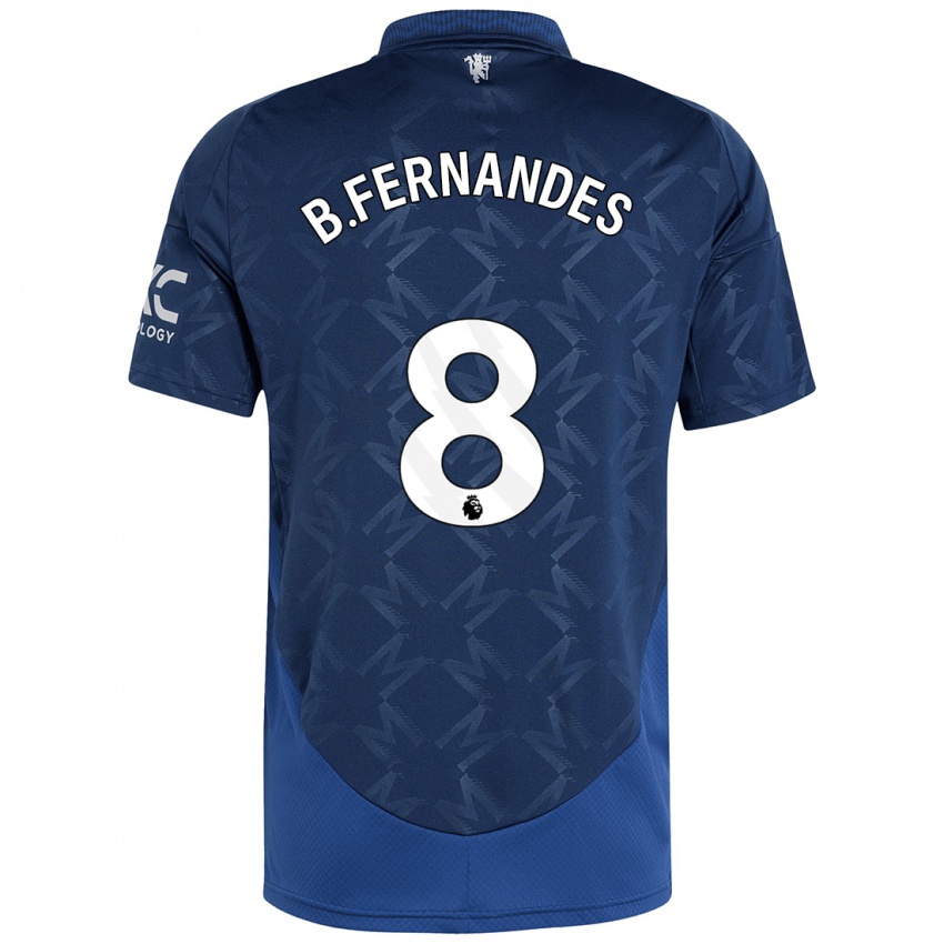 Kinderen Bruno Fernandes #8 Indigo Uitshirt Uittenue 2024/25 T-Shirt