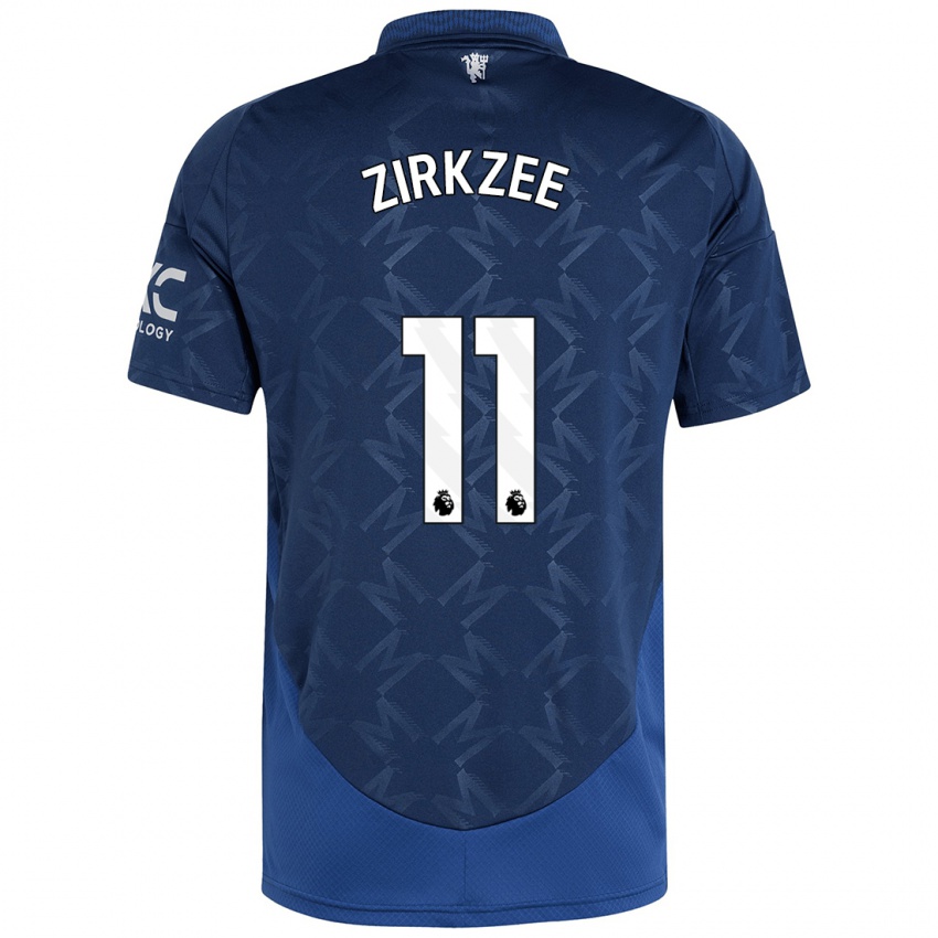 Kinderen Joshua Zirkzee #11 Indigo Uitshirt Uittenue 2024/25 T-Shirt