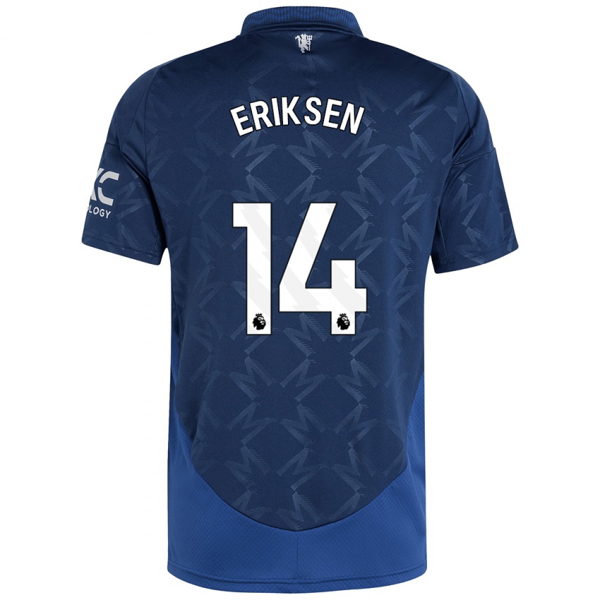 Kinderen Christian Eriksen #14 Indigo Uitshirt Uittenue 2024/25 T-Shirt