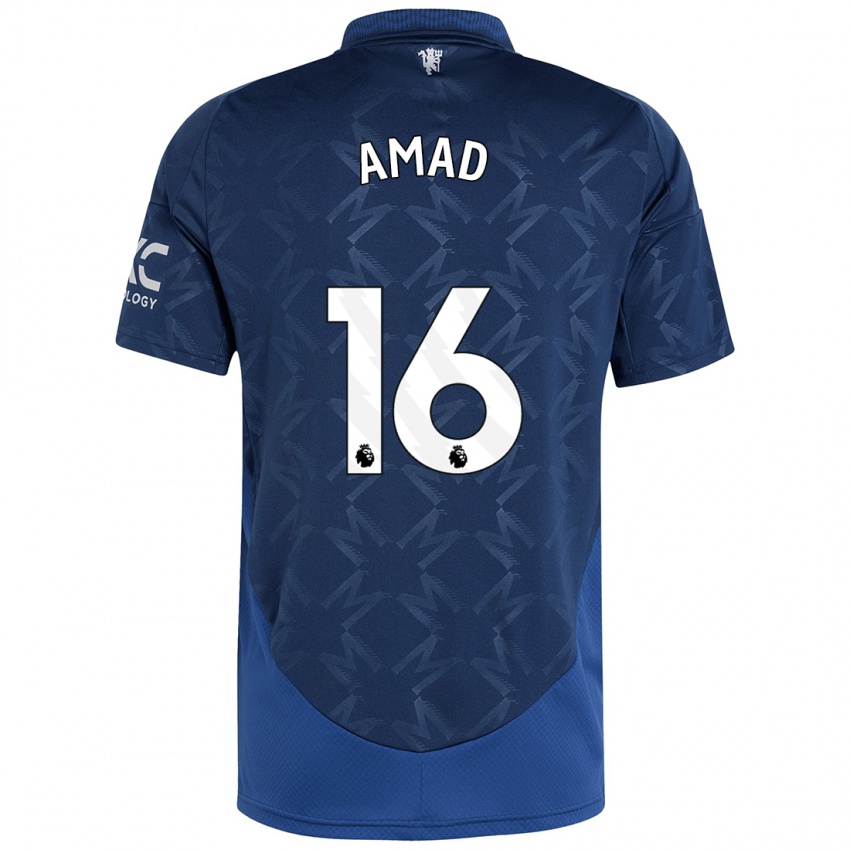 Kinderen Amad Diallo #16 Indigo Uitshirt Uittenue 2024/25 T-Shirt