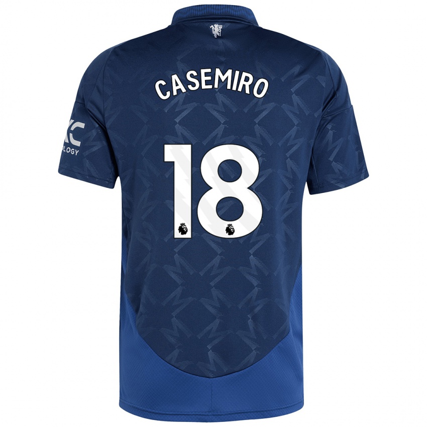 Kinderen Casemiro #18 Indigo Uitshirt Uittenue 2024/25 T-Shirt