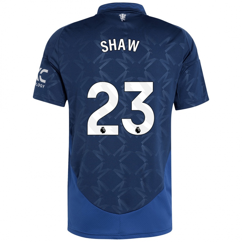 Kinderen Luke Shaw #23 Indigo Uitshirt Uittenue 2024/25 T-Shirt