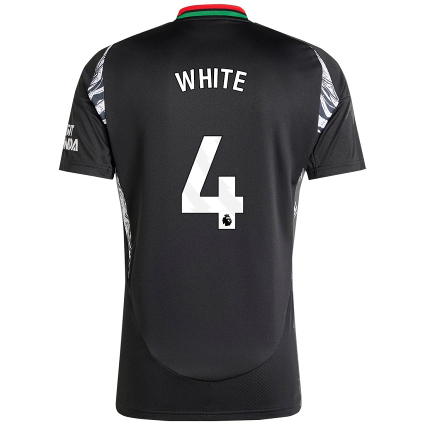 Kinderen Ben White #4 Zwart Uitshirt Uittenue 2024/25 T-Shirt