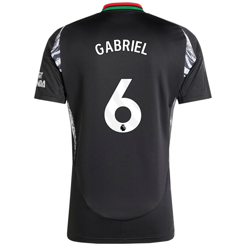 Kinderen Gabriel Magalhaes #6 Zwart Uitshirt Uittenue 2024/25 T-Shirt