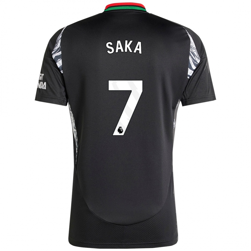 Kinderen Bukayo Saka #7 Zwart Uitshirt Uittenue 2024/25 T-Shirt