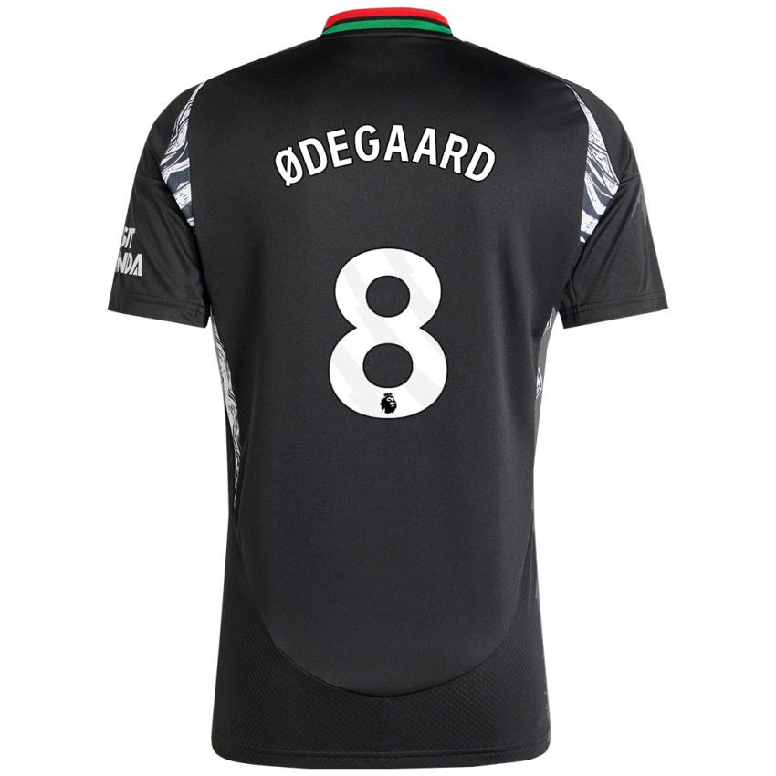 Kinderen Martin Odegaard #8 Zwart Uitshirt Uittenue 2024/25 T-Shirt