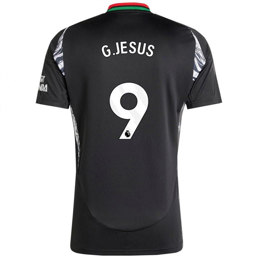 Kinderen Gabriel Jesus #9 Zwart Uitshirt Uittenue 2024/25 T-Shirt