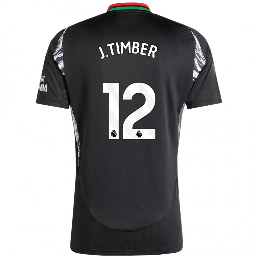 Kinderen Jurrien Timber #12 Zwart Uitshirt Uittenue 2024/25 T-Shirt