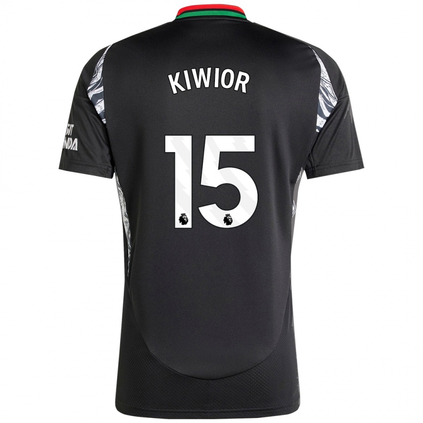 Kinderen Jakub Kiwior #15 Zwart Uitshirt Uittenue 2024/25 T-Shirt