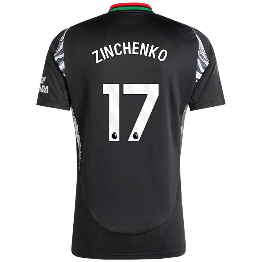 Kinderen Oleksandr Zinchenko #17 Zwart Uitshirt Uittenue 2024/25 T-Shirt