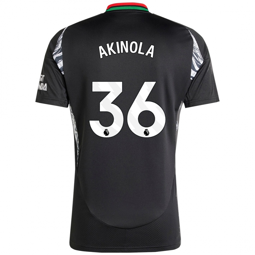 Kinderen Tim Akinola #36 Zwart Uitshirt Uittenue 2024/25 T-Shirt