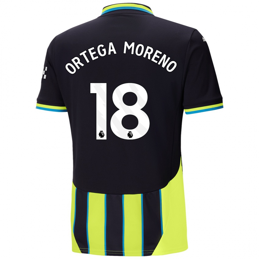 Kinderen Stefan Ortega Moreno #18 Blauw Geel Uitshirt Uittenue 2024/25 T-Shirt