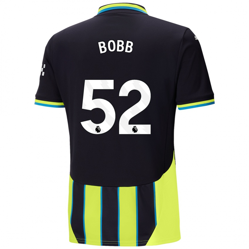 Kinderen Oscar Bobb #52 Blauw Geel Uitshirt Uittenue 2024/25 T-Shirt