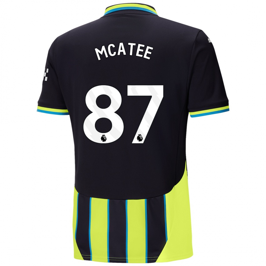 Kinderen James Mcatee #87 Blauw Geel Uitshirt Uittenue 2024/25 T-Shirt