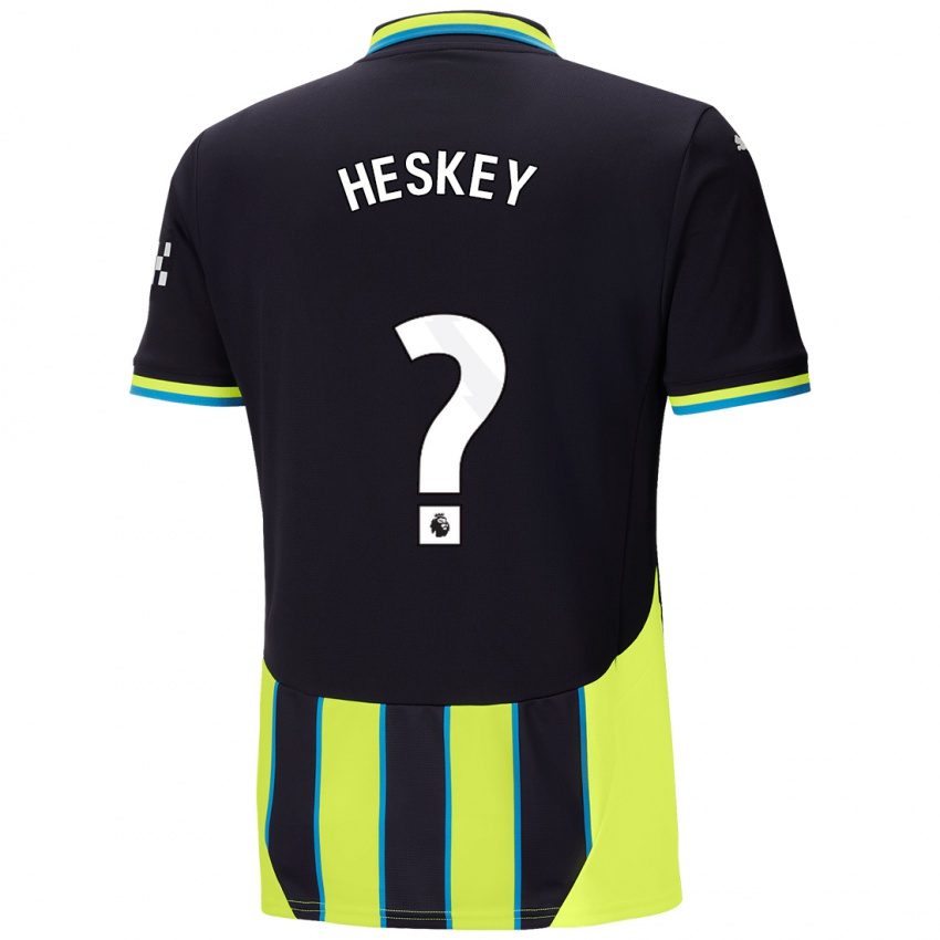 Kinderen Reigan Heskey #0 Blauw Geel Uitshirt Uittenue 2024/25 T-Shirt