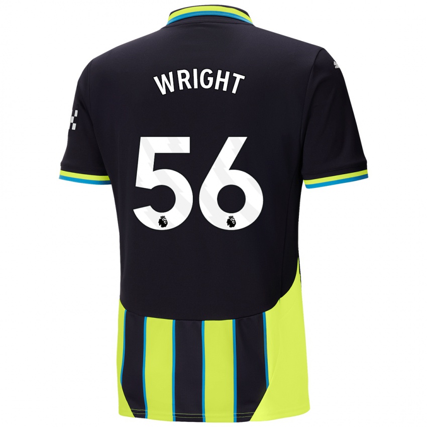 Kinderen Jacob Wright #56 Blauw Geel Uitshirt Uittenue 2024/25 T-Shirt