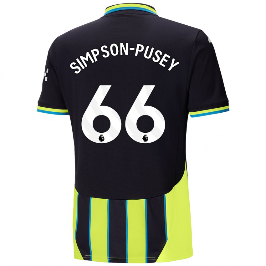 Kinderen Jahmai Simpson-Pusey #66 Blauw Geel Uitshirt Uittenue 2024/25 T-Shirt