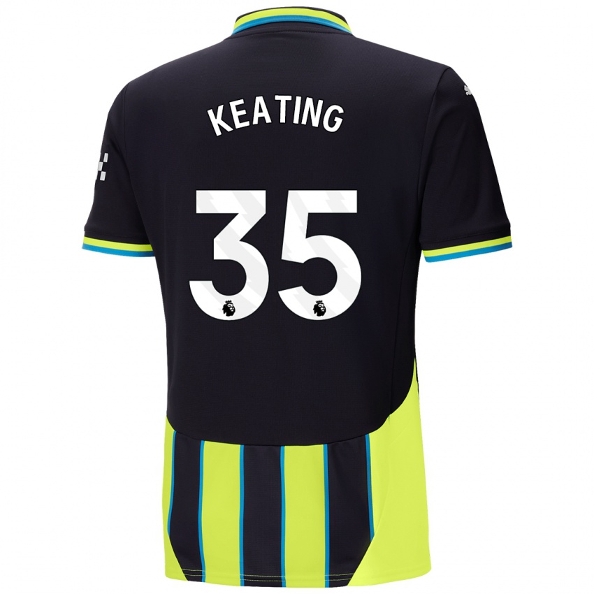 Kinderen Khiara Keating #35 Blauw Geel Uitshirt Uittenue 2024/25 T-Shirt