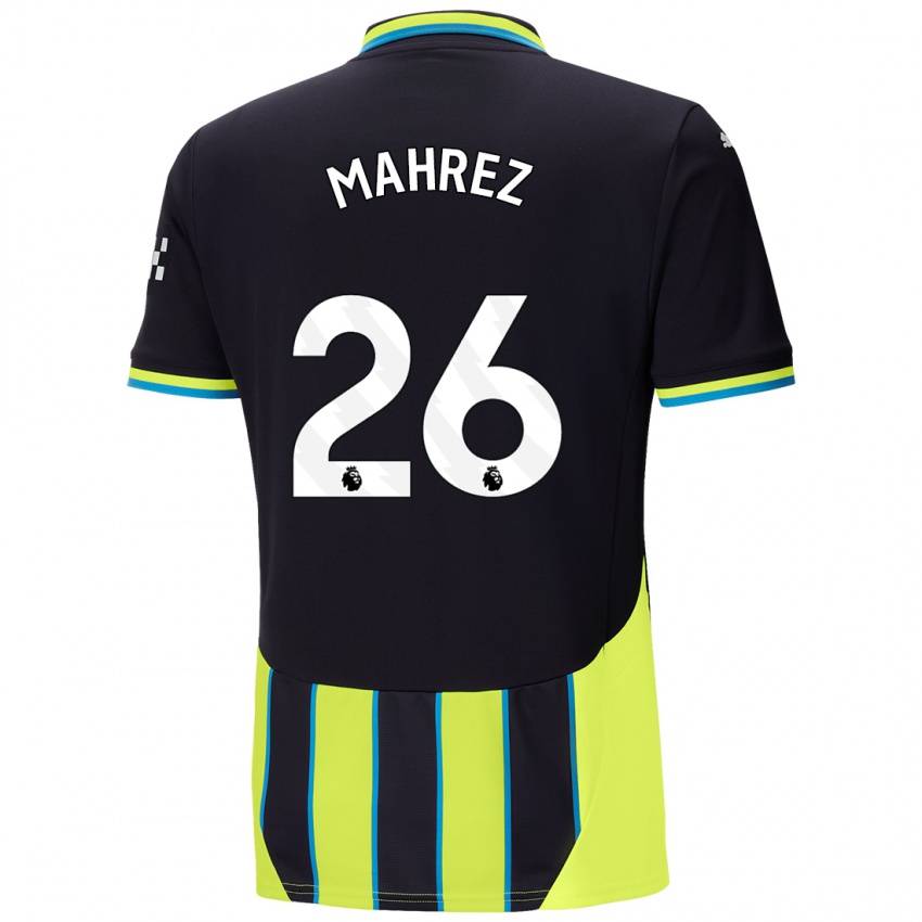 Kinderen Riyad Mahrez #26 Blauw Geel Uitshirt Uittenue 2024/25 T-Shirt