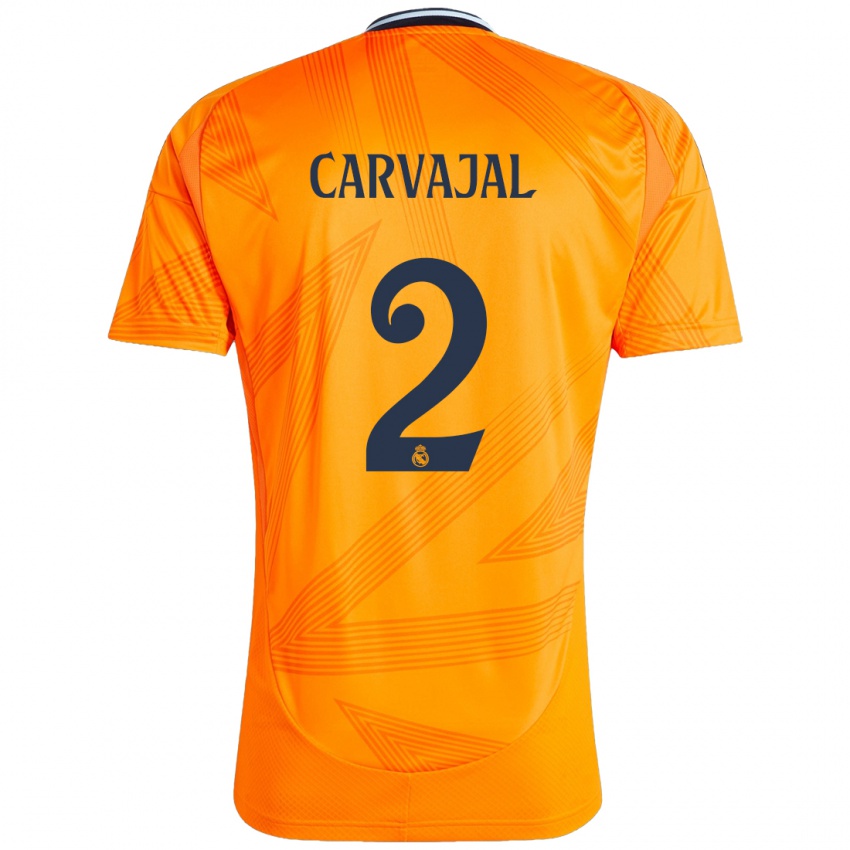 Kinderen Daniel Carvajal #2 Oranje Uitshirt Uittenue 2024/25 T-Shirt