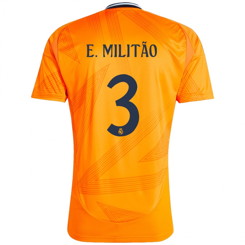 Kinderen Eder Militao #3 Oranje Uitshirt Uittenue 2024/25 T-Shirt