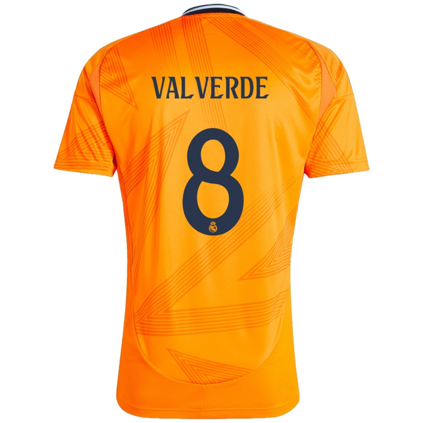 Kinderen Federico Valverde #8 Oranje Uitshirt Uittenue 2024/25 T-Shirt