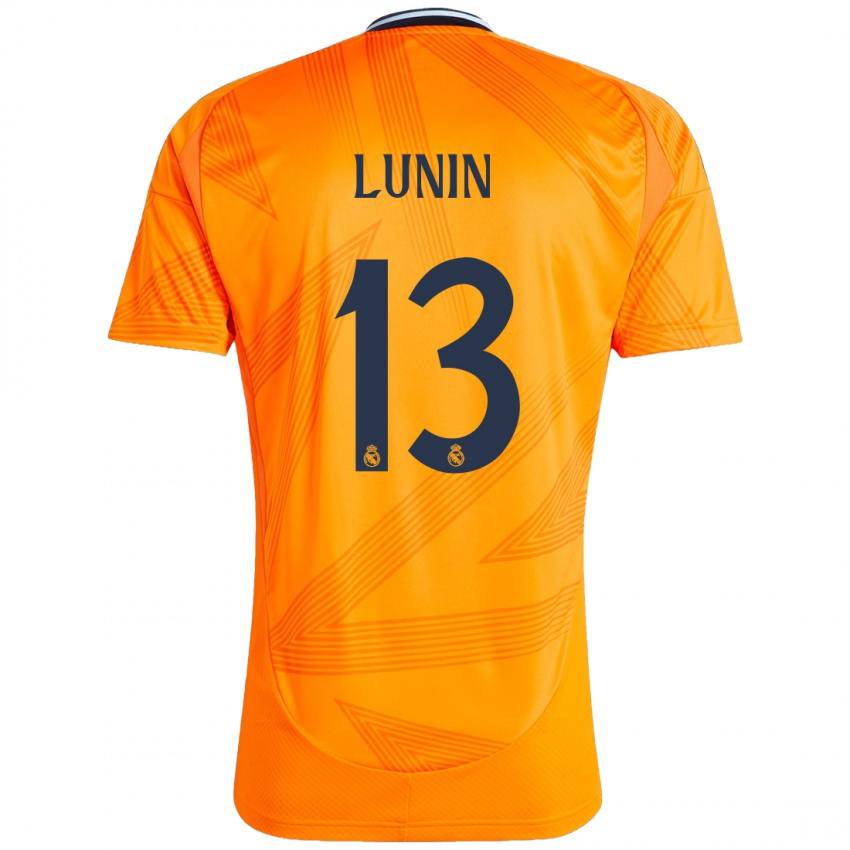 Kinderen Andriy Lunin #13 Oranje Uitshirt Uittenue 2024/25 T-Shirt