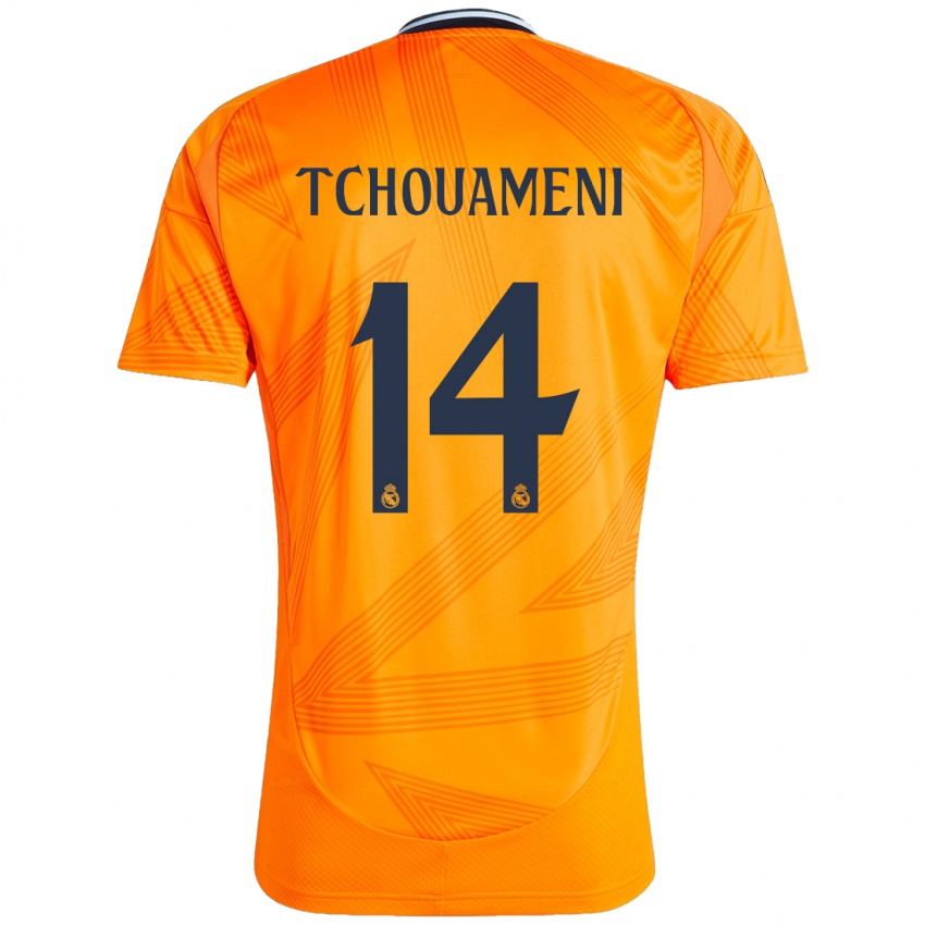 Kinderen Aurelien Tchouameni #14 Oranje Uitshirt Uittenue 2024/25 T-Shirt