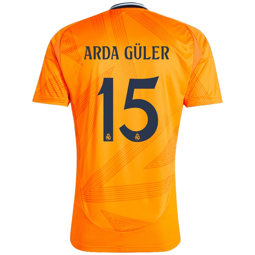 Kinderen Arda Güler #15 Oranje Uitshirt Uittenue 2024/25 T-Shirt