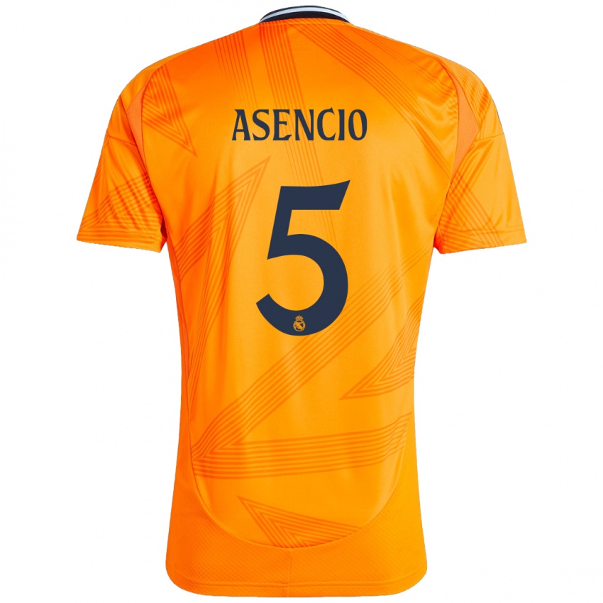 Kinderen Raul Asencio #5 Oranje Uitshirt Uittenue 2024/25 T-Shirt