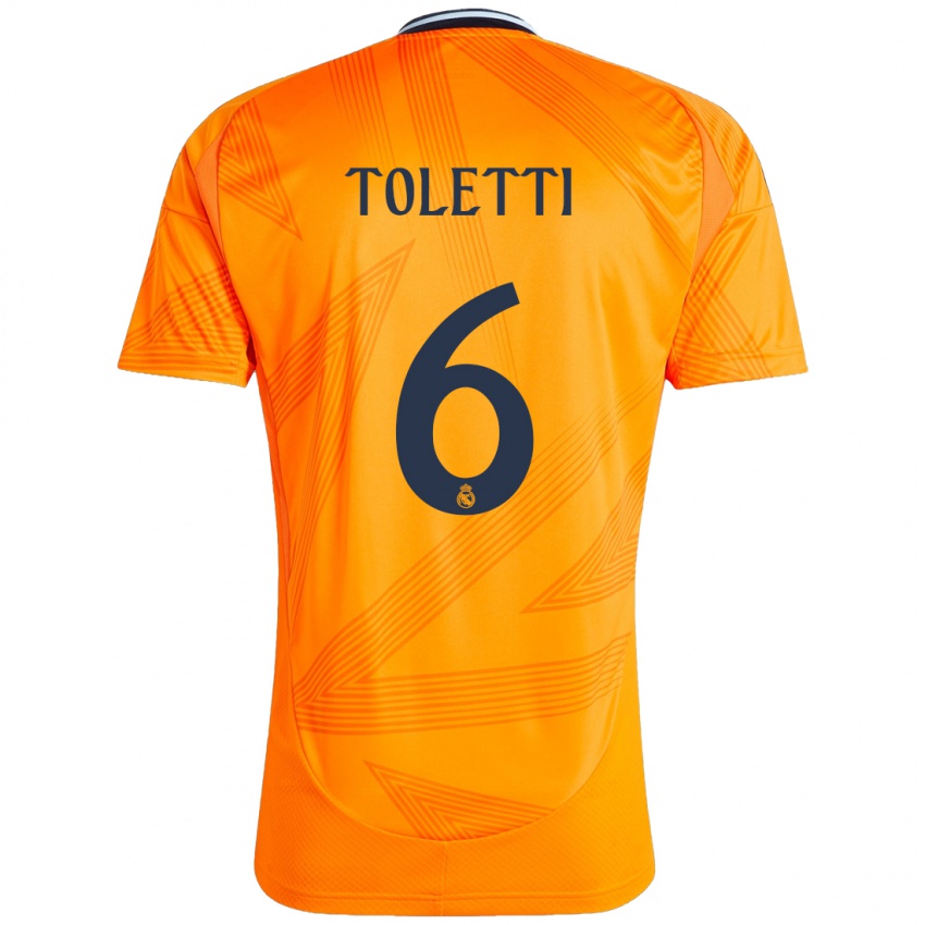 Kinderen Sandie Toletti #6 Oranje Uitshirt Uittenue 2024/25 T-Shirt