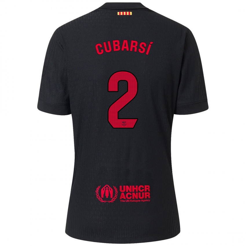 Kinderen Pau Cubarsí #2 Zwart Rood Uitshirt Uittenue 2024/25 T-Shirt