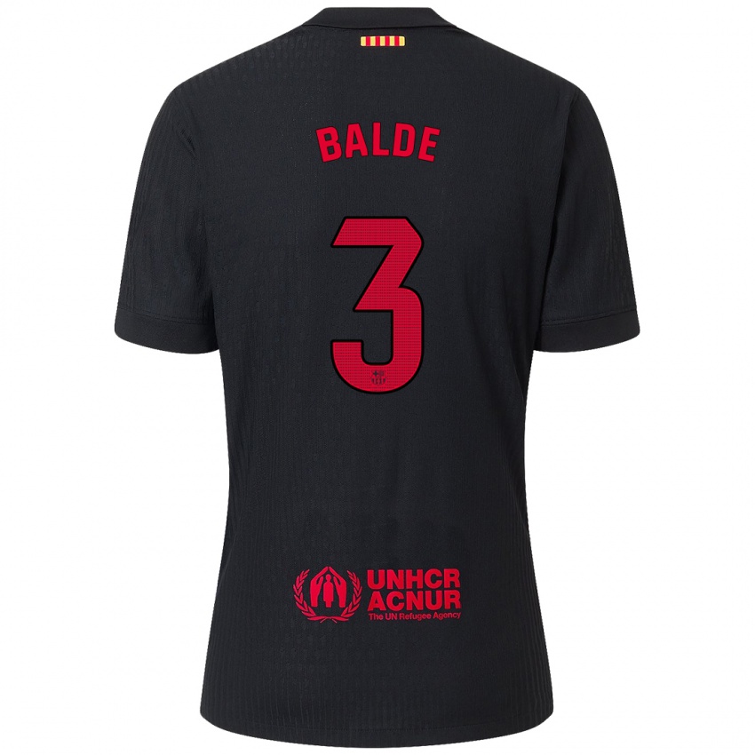 Kinderen Alejandro Balde #3 Zwart Rood Uitshirt Uittenue 2024/25 T-Shirt