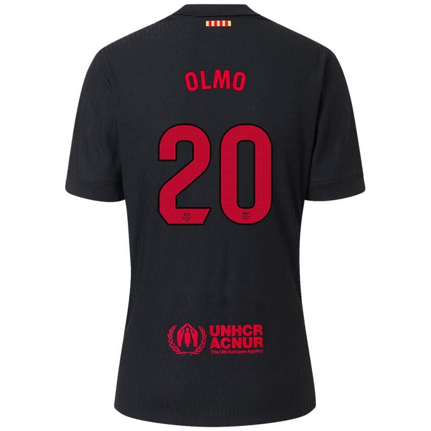 Kinderen Dani Olmo #20 Zwart Rood Uitshirt Uittenue 2024/25 T-Shirt