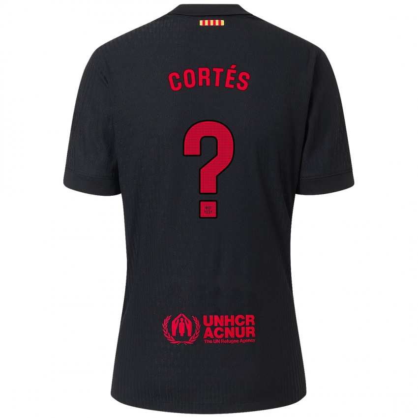 Kinderen Álvaro Cortés #0 Zwart Rood Uitshirt Uittenue 2024/25 T-Shirt