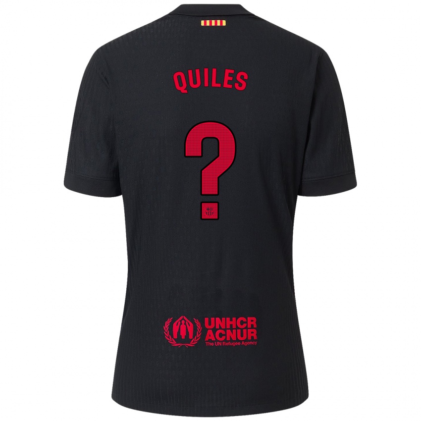 Kinderen Jan Quiles #0 Zwart Rood Uitshirt Uittenue 2024/25 T-Shirt