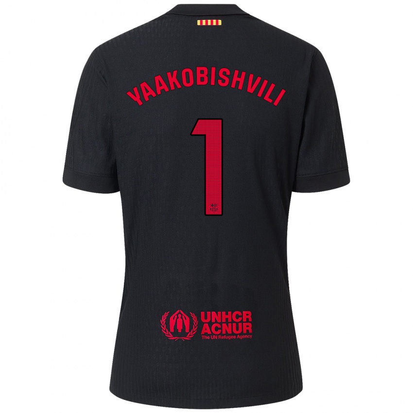 Kinderen Áron Yaakobishvili #1 Zwart Rood Uitshirt Uittenue 2024/25 T-Shirt