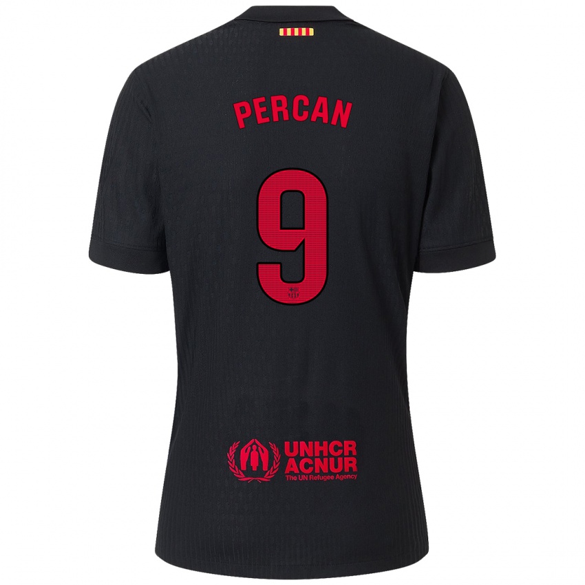 Kinderen Diego Percan #9 Zwart Rood Uitshirt Uittenue 2024/25 T-Shirt