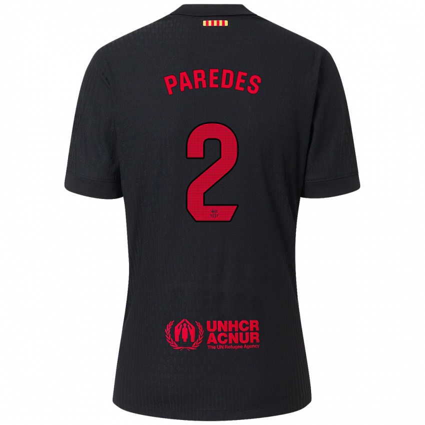 Kinderen Irene Paredes #2 Zwart Rood Uitshirt Uittenue 2024/25 T-Shirt