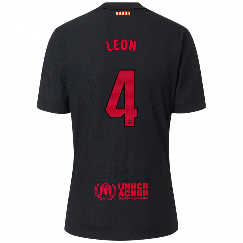 Kinderen Maria Pilar Leon #4 Zwart Rood Uitshirt Uittenue 2024/25 T-Shirt