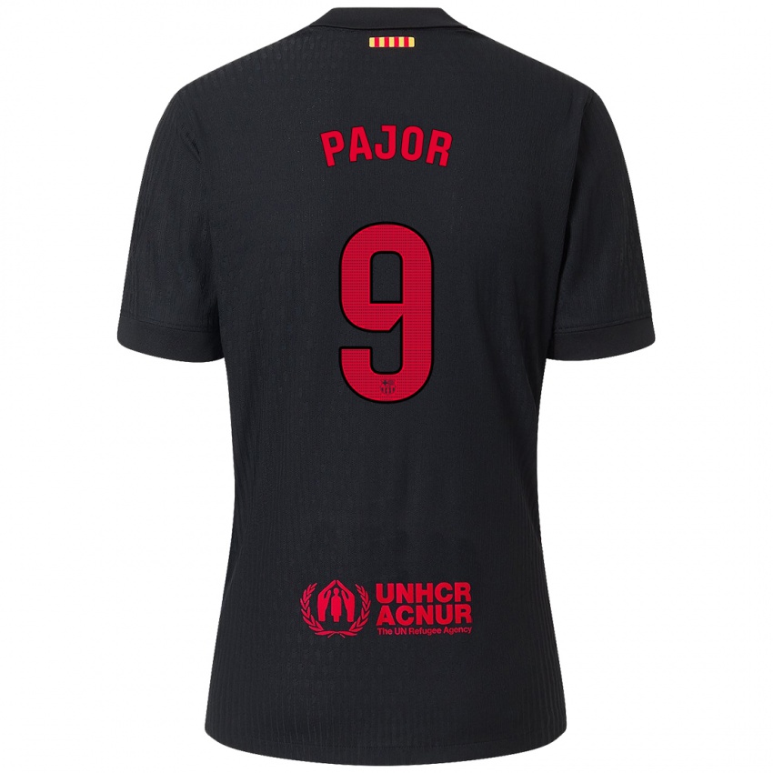 Kinderen Ewa Pajor #9 Zwart Rood Uitshirt Uittenue 2024/25 T-Shirt