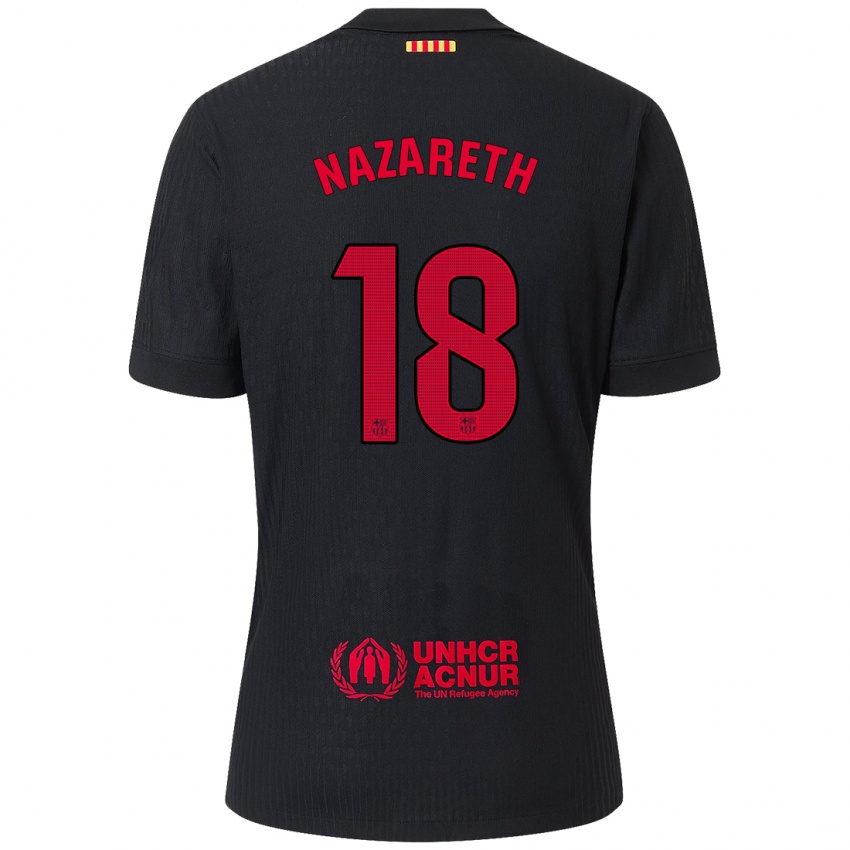 Kinderen Kika Nazareth #18 Zwart Rood Uitshirt Uittenue 2024/25 T-Shirt