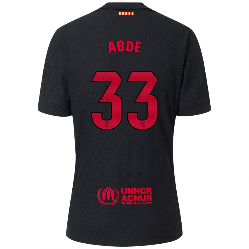 Kinderen Ez Abde #33 Zwart Rood Uitshirt Uittenue 2024/25 T-Shirt