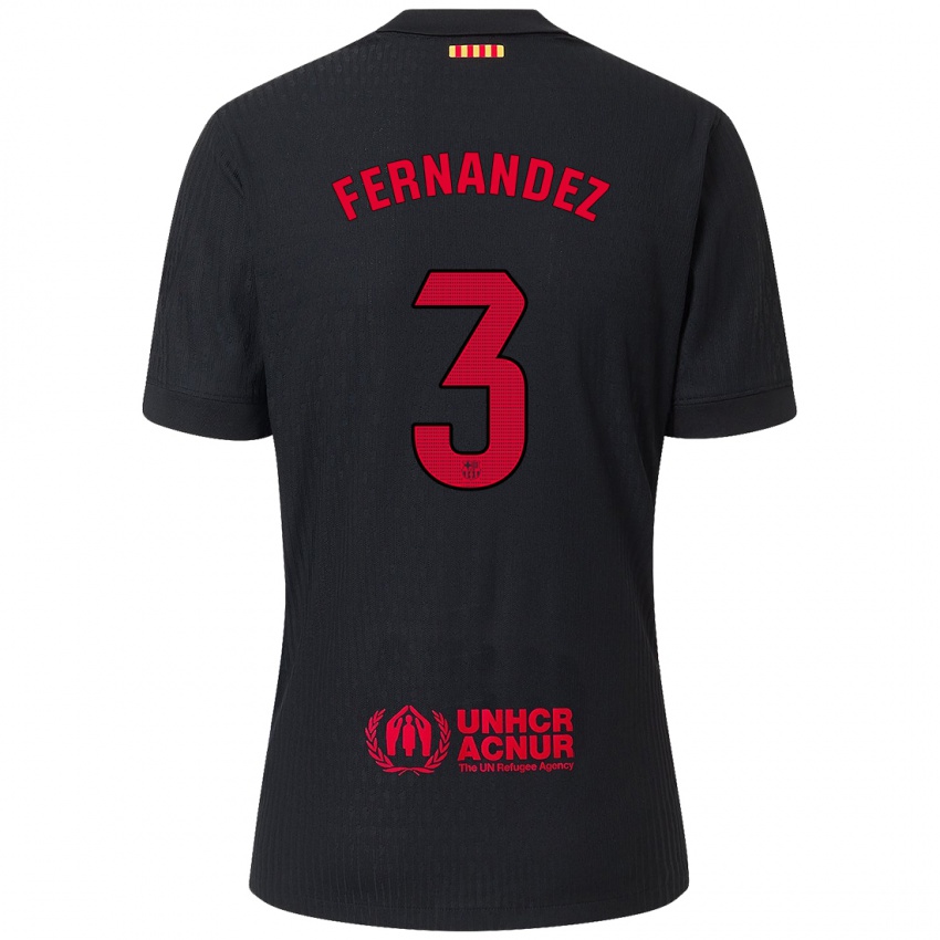 Kinderen Jana Fernandez #3 Zwart Rood Uitshirt Uittenue 2024/25 T-Shirt