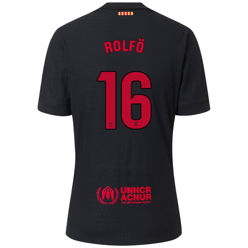 Kinderen Fridolina Rolfo #16 Zwart Rood Uitshirt Uittenue 2024/25 T-Shirt