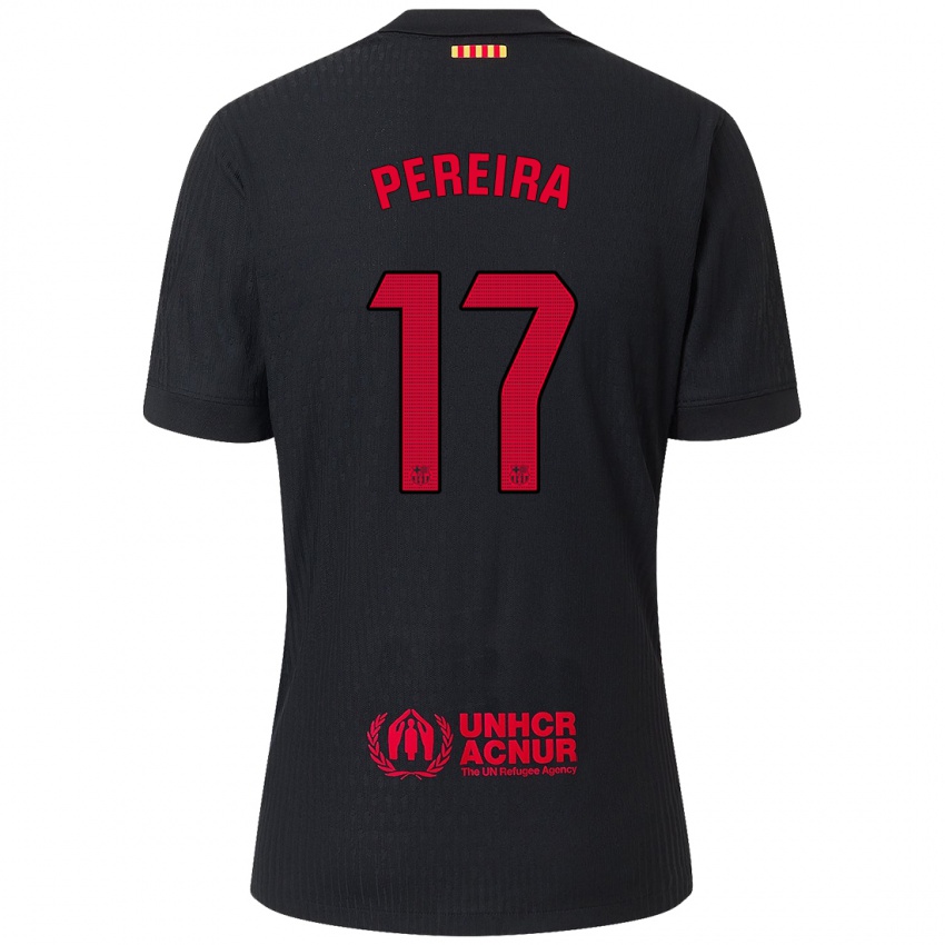 Kinderen Andrea Pereira #17 Zwart Rood Uitshirt Uittenue 2024/25 T-Shirt