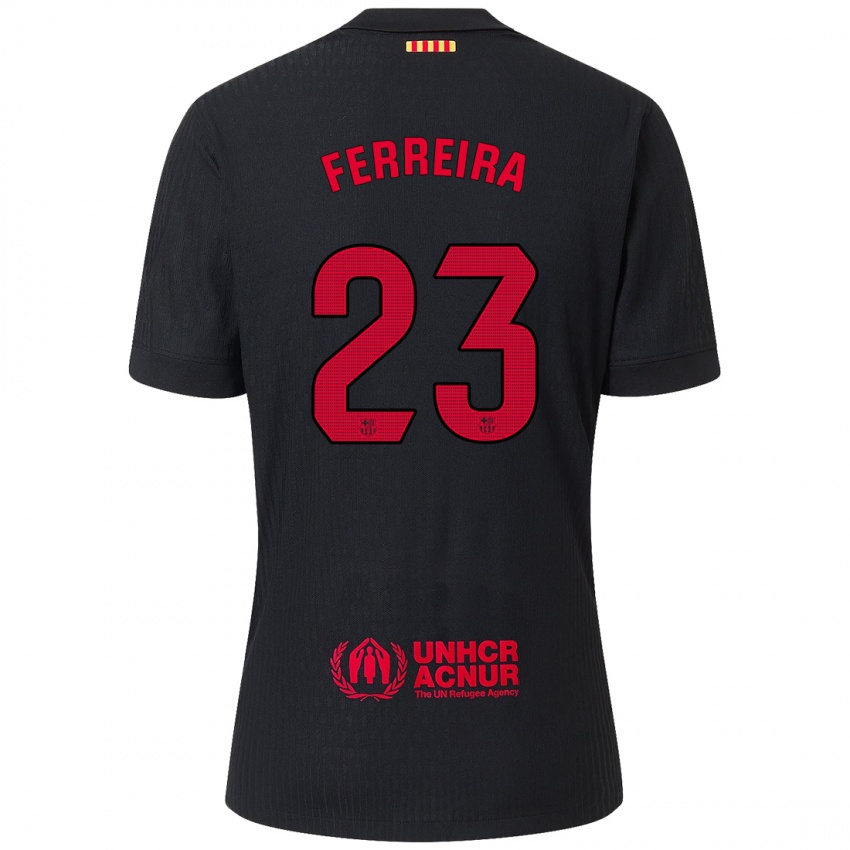 Kinderen Geyse Ferreira #23 Zwart Rood Uitshirt Uittenue 2024/25 T-Shirt